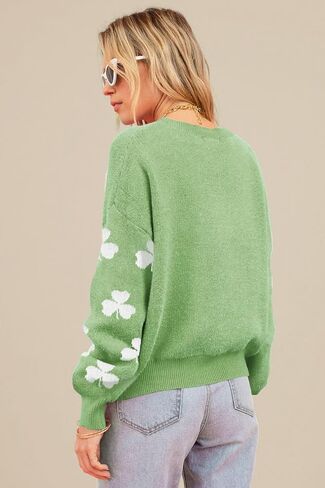 Women's Bright Pink Fuzzy Valentine Hearts Drop Shoulder Sweater Casual Heart-Shaped Long Sleeve Pullover Tops in Saudi Arabia