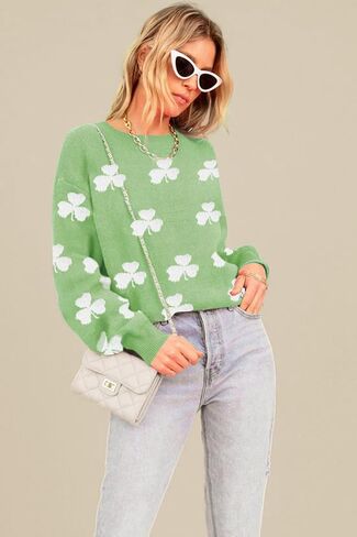 Women's Bright Pink Fuzzy Valentine Hearts Drop Shoulder Sweater Casual Heart-Shaped Long Sleeve Pullover Tops in Saudi Arabia
