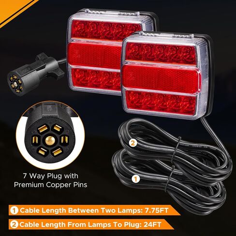 Wireless Trailer Lights, USB-C Magnetic Wireless Tow Light with Retroreflectors, Adjustable, Rechargeable Towing Light Kit with Powerful Suction Base for Trucks, Boat, RV, Vehicle, Caravan in Saudi Arabia