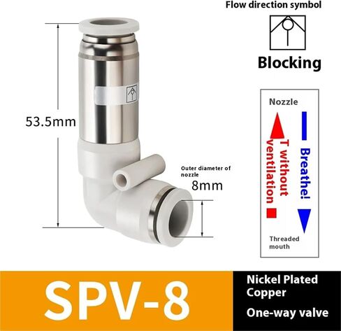 1PCS Air Fitting One-Way Check Valve SPU Straight SPV Elbow Pneumatic Hose Union(SPU-4) in Saudi Arabia