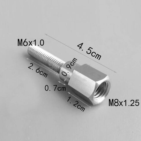 2PCS محول المرآة الخلفية الدراجات النارية العالمية M8 إلى M6 8mm إلى 6 مم من الذكور براغي تمديد الخيط الأيمن من الذكور in Saudi Arabia