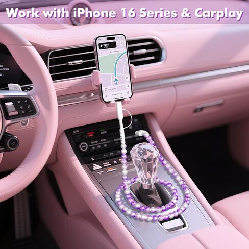 Coolden USB C Cable for iPhone Charger Cord 2 in 1 Multi Charging Cable Cute Beaded for Girls Women USB A to USB C to Phone Fast Charger Cable for iPhone 16 Pro Max,Galaxy S25 Ultra,iPad 10th Gen Pink in Kuwait