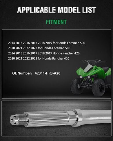 استبدال محور العجلات الخلفية Scitoo ATV لـ Honda Foreman 500 520 لـ Honda Rancher 420 2014-2019 2020-2022 42311-HR3-A20 in Kuwait