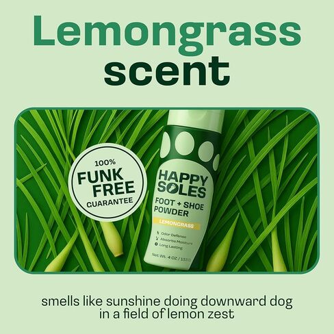 مزيل الروائح الحذاء ومسحوق القدم - مسحوق القدم النهائي للأقدام ذات الرائحة الكريهة والتحكم في الرائحة - امتصاص العرق والطول طويل الأمد - مثالية للأقدام الفائقة ورائحة الأحذية غير السارة (Lemongrass) in Kuwait