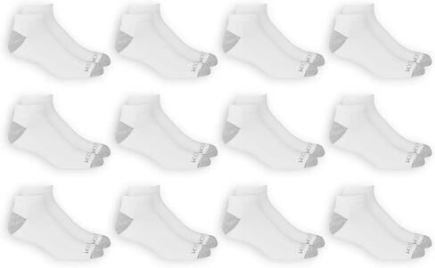 Fruit of the Loom Men's Dual Defense Low Cut Socks 12-Pair Pack, White in Saudi Arabia