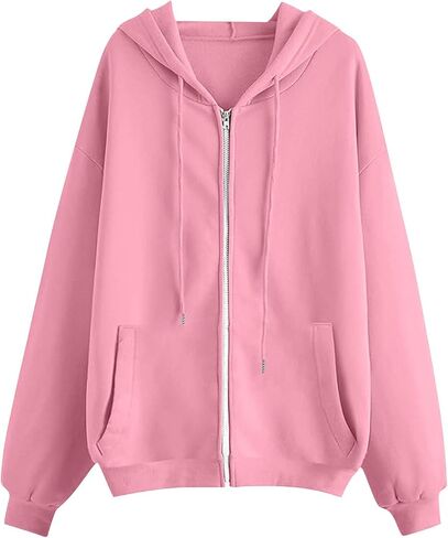 Hoodies for Women 2025 Fall Winter Fashion Zip Up Hooded Sweatshirts Oversized Long Sleeve Casual Comfy Y2k Jacket in Saudi Arabia