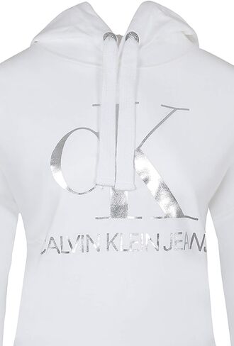 Calvin Klein Jeans Womens Monogram Logo Tie Block Block Hoodie (Combo White Silver ، XX-Large) in Saudi Arabia