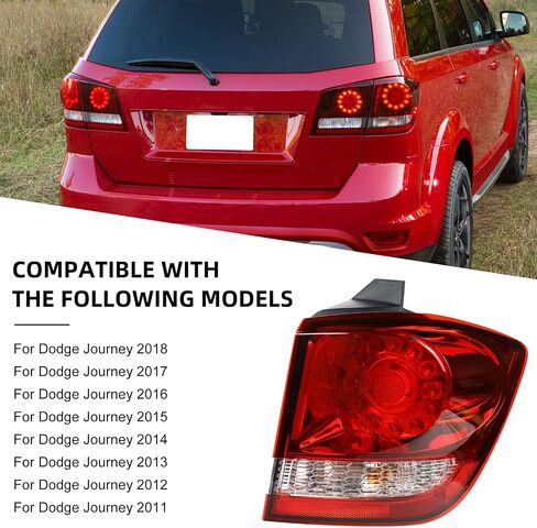 مجموعة LED LED LED الخارجية متوافقة مع Dodge Journey 2011 2012 2013 2014 2015 2015 2017 2018 استبدال المصباح الخلفي المصباح الخلفي مع المصابيح (السائق الأيسر) in Saudi Arabia