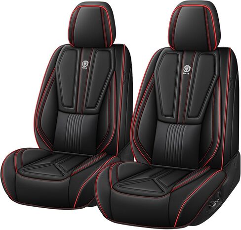 Car Seat Covers Front Set for Chevrolet Chevy Colorado 2004-2024,Leather Seat Cover for Car,Waterproof Seat Protector Vehicle Seat Cushions Automotive Seat Protector(2 seat,Black&Red) in Kuwait