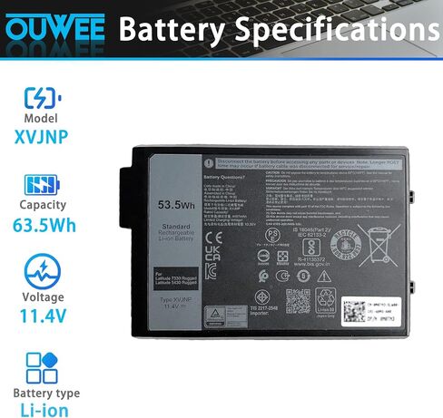 7WNW1 استبدال بطارية الكمبيوتر المحمول لـ Dell Latitude 5424 Rugged Extreme ، Latitude 5420 Rugged Extreme ، Latitude 7424 Rugged Extream in Saudi Arabia