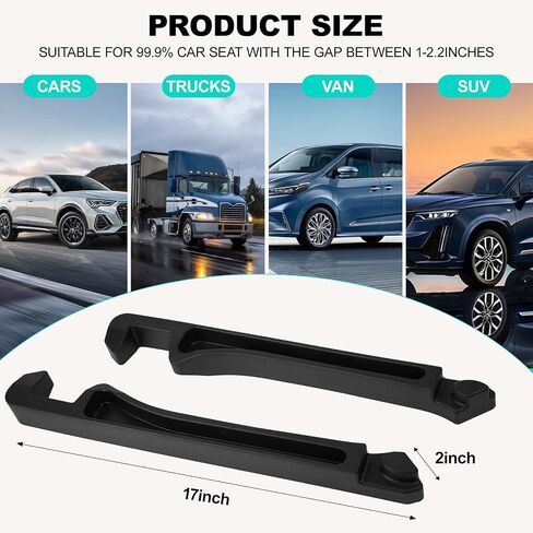 2PCS Car Seat Gap Filler, Seat Gap Filler for Cars SUV Trucks, Car Essentials, Effectively Prevent Things from Falling Off (Universal, Black) in Saudi Arabia