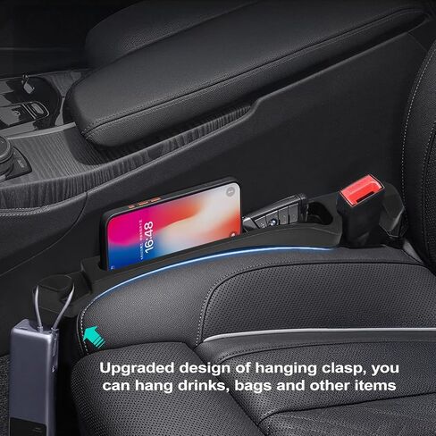 2PCS Car Seat Gap Filler, Seat Gap Filler for Cars SUV Trucks, Car Essentials, Effectively Prevent Things from Falling Off (Universal, Black) in Saudi Arabia