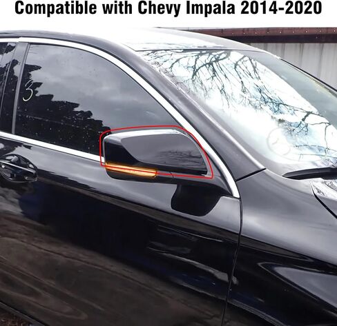 Compatible with Chevy Impala Mirror Cover 2014 2015 2016 2017 2018 2019 2020, Passenger Side Mirror Caps Replacement, Clip-on Replace for 22997386 Glossy Black Wing Mirrors Cover - Right in Saudi Arabia