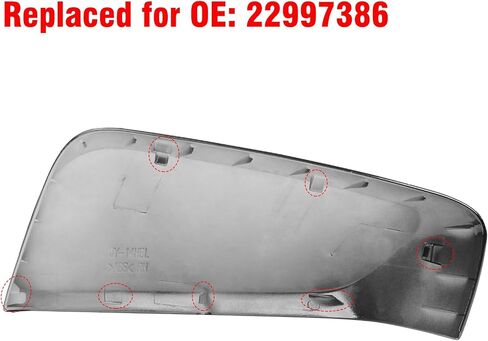 Compatible with Chevy Impala Mirror Cover 2014 2015 2016 2017 2018 2019 2020, Passenger Side Mirror Caps Replacement, Clip-on Replace for 22997386 Glossy Black Wing Mirrors Cover - Right in Saudi Arabia