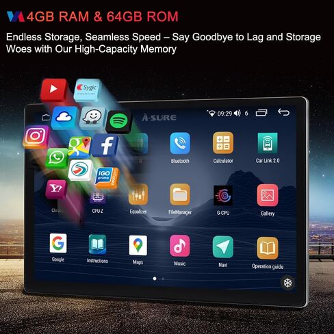 ASURE 9 بوصة Android Car Stereo Radio ترقية لـ Dodge Ram 1500 2500 3500 Pickup 2013-2018 Cars w / Manual AC، 4Core 2+32GB Car GPS Navigation Unit، 1280x800 Wireless Carplay Android Auto Dash Screen in Kuwait