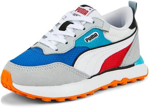 Puma Kids Boys Rider FV Future Vintage Lace Up Sneakers Shoes - Blue ، Orange ، White ، Yellow in Kuwait