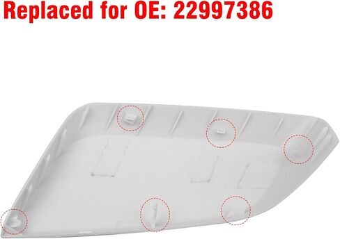 Compatible with Chevy Impala Mirror Cover 2014 2015 2016 2017 2018 2019 2020, Passenger Side Mirror Caps Replacement, Clip-on Replace for 22997386 Glossy Black Wing Mirrors Cover - Right in Saudi Arabia