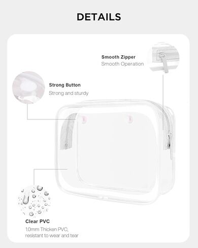 4 Packs Clear Bogg Bog Accessories Beach Tote Bag Suitable for Bogg Bag Insert Bag Cellphone Phone Holder Clear Makeup Bags Toiletry Bag Key Holder for Bogg Bag, Accessories for Bogg Bags (White) in Kuwait