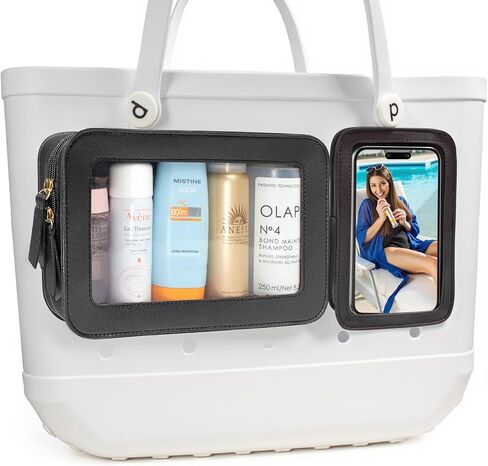 4 حزم واضحة BOGG BOG Accessories Beach Beach Rage مناسبة لحقيبة BOGG إدراج حقيبة الهاتف المحمول حامل أكياس ماكياج صافية حقيبة أدوات التداخل الرئيسية لحقيبة BOGG ، وملحقات لأكياس BOGG (أبيض) in Kuwait