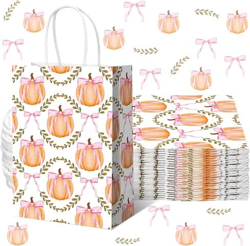 16 قطعة من Kolldenn أكياس هدايا ورقية على شكل فيونكة وردية من Kolldenn حقائب هدايا لحفلات أعياد الميلاد وعيد الميلاد مع مقابض حقائب حلوى Goodie لمستلزمات حفلات الزفاف الوردية مقاس 8.3 × 5.9 × 3.1 بوصة (فيونكة وردية صغيرة) in Kuwait