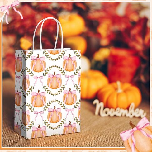 16 قطعة من Kolldenn أكياس هدايا ورقية على شكل فيونكة وردية من Kolldenn حقائب هدايا لحفلات أعياد الميلاد وعيد الميلاد مع مقابض حقائب حلوى Goodie لمستلزمات حفلات الزفاف الوردية مقاس 8.3 × 5.9 × 3.1 بوصة (فيونكة وردية صغيرة) in Kuwait