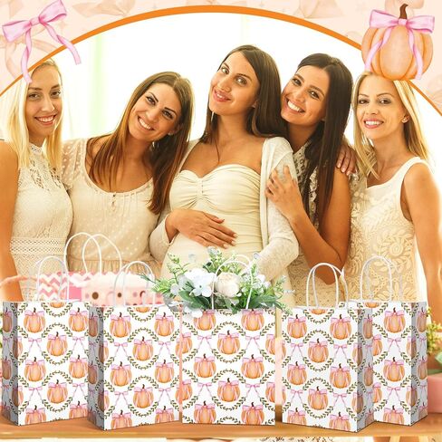 16 قطعة من Kolldenn أكياس هدايا ورقية على شكل فيونكة وردية من Kolldenn حقائب هدايا لحفلات أعياد الميلاد وعيد الميلاد مع مقابض حقائب حلوى Goodie لمستلزمات حفلات الزفاف الوردية مقاس 8.3 × 5.9 × 3.1 بوصة (فيونكة وردية صغيرة) in Kuwait