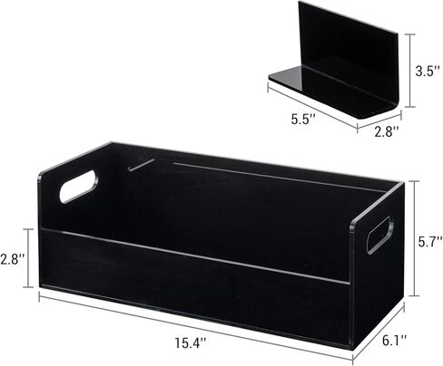 MyGift Modern Premium Clear Acrylic CD Holder Trays with Cutout Carrying Handles, Tabletop Compact Disc Jewel Case Media Storage Organizer Racks, Set of 2 in Kuwait