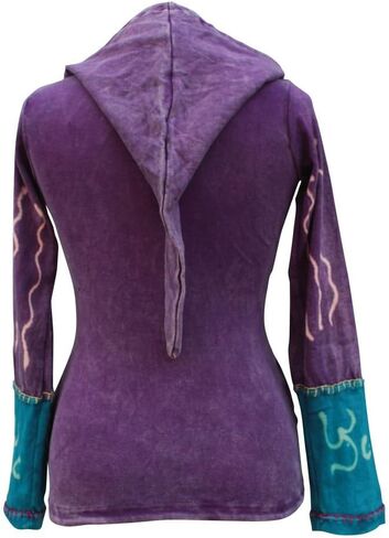 Shopoholic Fashion Women Sun Flames Floral Hippie Goth Zip Up Hooded Winter Jacket in Kuwait