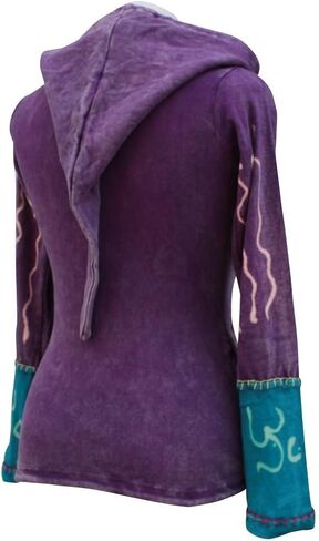 Shopoholic Fashion Women Sun Flames Floral Hippie Goth Zip Up Hooded Winter Jacket in Kuwait