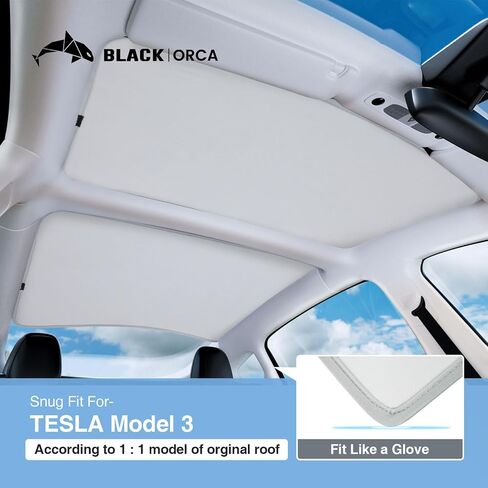 Tesla Model Y Sunshade Roof, Nano Ice-Crystal Coatings Never Sag Sunroof Sun Shade, Anti-UV Heat Insulation Foldable Glass Roof Sunshade with Storage Bag for Model Y Accessories 2020-2025 in Saudi Arabia