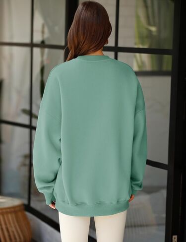 LOMON Oversized Sweatshirt for Women Long Sleeve Crewneck Sweatshirts Embroidery Pullover Sweater Graphic Fleece Tops in Saudi Arabia