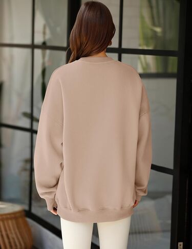 LOMON Oversized Sweatshirt for Women Long Sleeve Crewneck Sweatshirts Embroidery Pullover Sweater Graphic Fleece Tops in Saudi Arabia