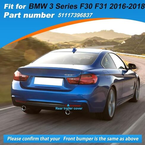 CAR الخلفية المهد الخلفي غطاء خطاف السحب ل BMW 4 Series M-Sport F33 F36 FIT 428I 428IX 430I 430IX 435I 435IX 440IX 2013 2014 2015 2017 2018 2018 2019 Trailer Cover Towing Eye Cap 51128060849 (White) in Saudi Arabia