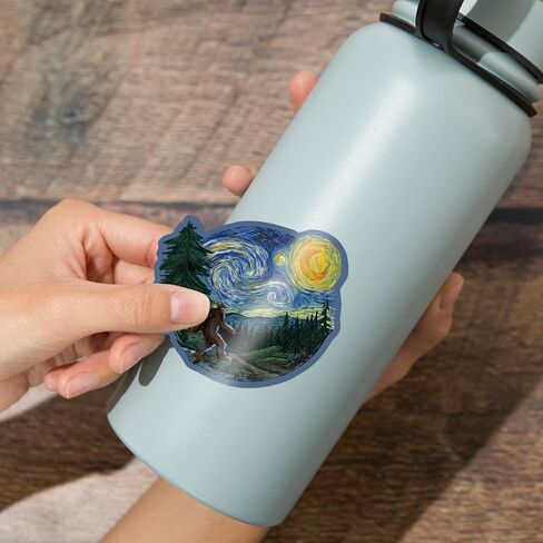Die Cut Sticker Starry Night, Bigfoot, Vinyl Sticker 3 to 6 inches, (Waterproof Decal for Cars, Water Bottles, Laptops, Coolers), Large in Saudi Arabia