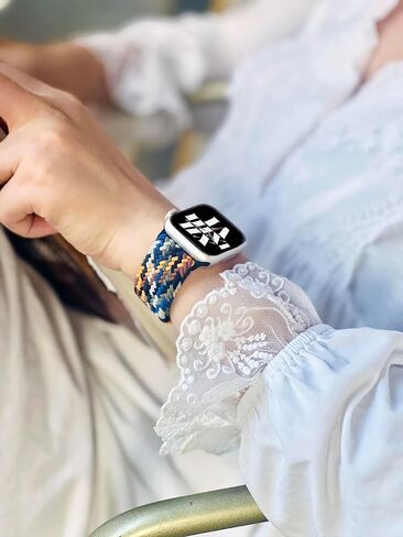 4 حزمة مضفر النطاق المغناطيسي متوافق مع نساء Apple Watch Men 49mm 46mm 45mm 44mm 42mm (2024 Series 10) 41mm 40mm 38mm ، حزام حلقة رياضية نايلون تمتد لـ IWatch Ultra 2/1 10 9 8 SE 7 6 5 3 2 1 1 1 1 in Kuwait