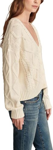 Lucky Brand Women's Cable Stitch Long Sleeve Cardi in Saudi Arabia