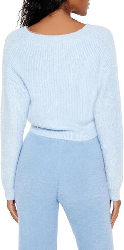 Forever 21 Women's Fuzzy Knit Cardigan Sweater in Saudi Arabia