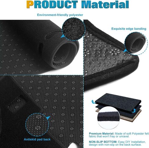x xotic tech Center Console Dashboard Die-Cut Antiskid Overlay Decor Cover Sunshield Sun Glare Protector Dash Mat Carpet Pad Black Compatible with Ford F150 2009-2014 in Saudi Arabia
