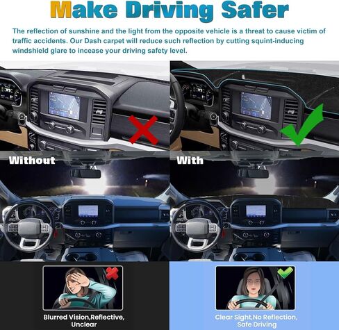 x xotic tech Center Console Dashboard Die-Cut Antiskid Overlay Decor Cover Sunshield Sun Glare Protector Dash Mat Carpet Pad Black Compatible with Ford F150 2009-2014 in Saudi Arabia