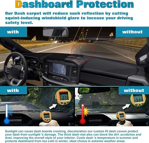 x xotic tech Center Console Dashboard Die-Cut Antiskid Overlay Decor Cover Sunshield Sun Glare Protector Dash Mat Carpet Pad Black Compatible with Ford F150 2009-2014 in Saudi Arabia