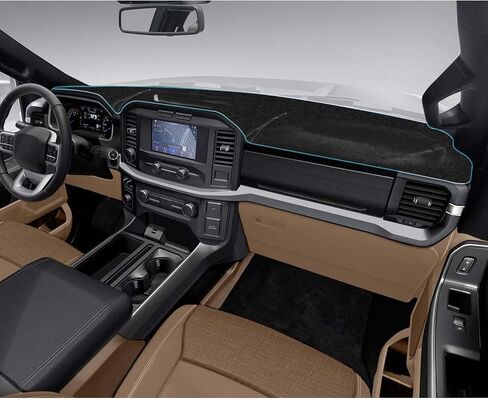 x xotic tech Center Console Dashboard Die-Cut Antiskid Overlay Decor Cover Sunshield Sun Glare Protector Dash Mat Carpet Pad Black Compatible with Ford F150 2009-2014 in Saudi Arabia