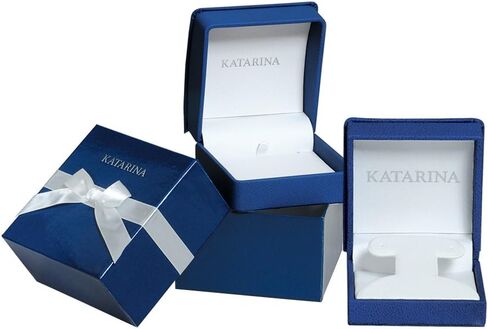مجموعة مجوهرات Katarina Diamond مع لؤلؤة المياه العذبة والياقوت في الذهب الأبيض 14K (0.08 CTTW) in Kuwait