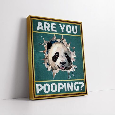 Poster Master Are You Pooping Canvas - Panda Print - Funny Panda Bathroom Wall Art - Humorous Kids Bathroom Decor - Guest Bath Decoration - Powder Room Decor - Restroom Sign - Available in 8x10" to 30x40" in Saudi Arabia