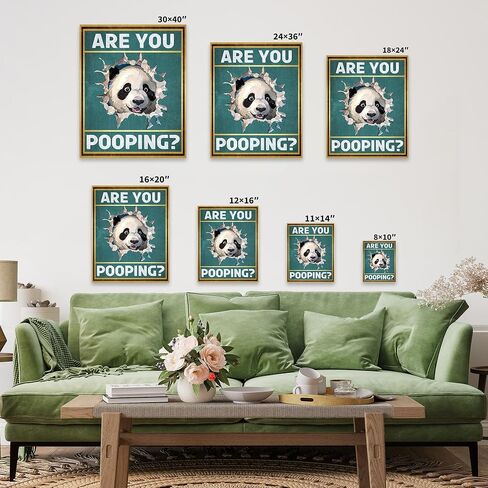 Poster Master Are You Pooping Canvas - Panda Print - Funny Panda Bathroom Wall Art - Humorous Kids Bathroom Decor - Guest Bath Decoration - Powder Room Decor - Restroom Sign - Available in 8x10" to 30x40" in Saudi Arabia