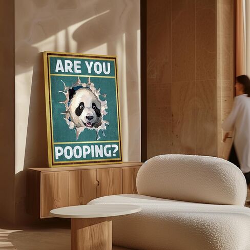Poster Master Are You Pooping Canvas - Panda Print - Funny Panda Bathroom Wall Art - Humorous Kids Bathroom Decor - Guest Bath Decoration - Powder Room Decor - Restroom Sign - Available in 8x10" to 30x40" in Saudi Arabia