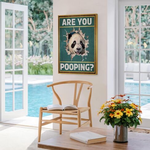 Poster Master Are You Pooping Canvas - Panda Print - Funny Panda Bathroom Wall Art - Humorous Kids Bathroom Decor - Guest Bath Decoration - Powder Room Decor - Restroom Sign - Available in 8x10" to 30x40" in Saudi Arabia