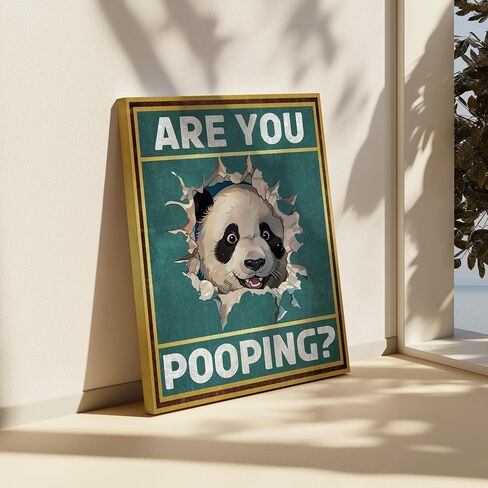 Poster Master Are You Pooping Canvas - Panda Print - Funny Panda Bathroom Wall Art - Humorous Kids Bathroom Decor - Guest Bath Decoration - Powder Room Decor - Restroom Sign - Available in 8x10" to 30x40" in Saudi Arabia