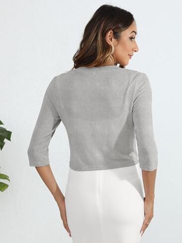 Heymoments Women's 3/4 Sleeve Thin Shrugs Lightweight Open Front Cropped Cardigan for Women in Kuwait