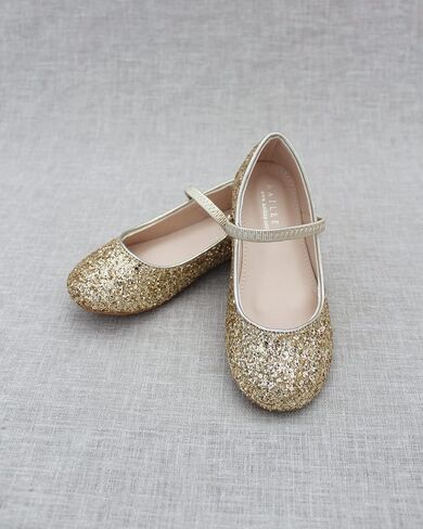 Rock Glitter Mary Jane Ballet Flats ، Flower Girls Shoes ، Fordler Girls ، أحذية الحفلات ، شقق أعياد الميلاد in Saudi Arabia