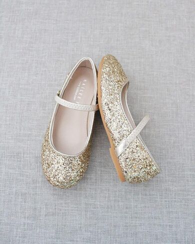 Rock Glitter Mary Jane Ballet Flats ، Flower Girls Shoes ، Fordler Girls ، أحذية الحفلات ، شقق أعياد الميلاد in Saudi Arabia